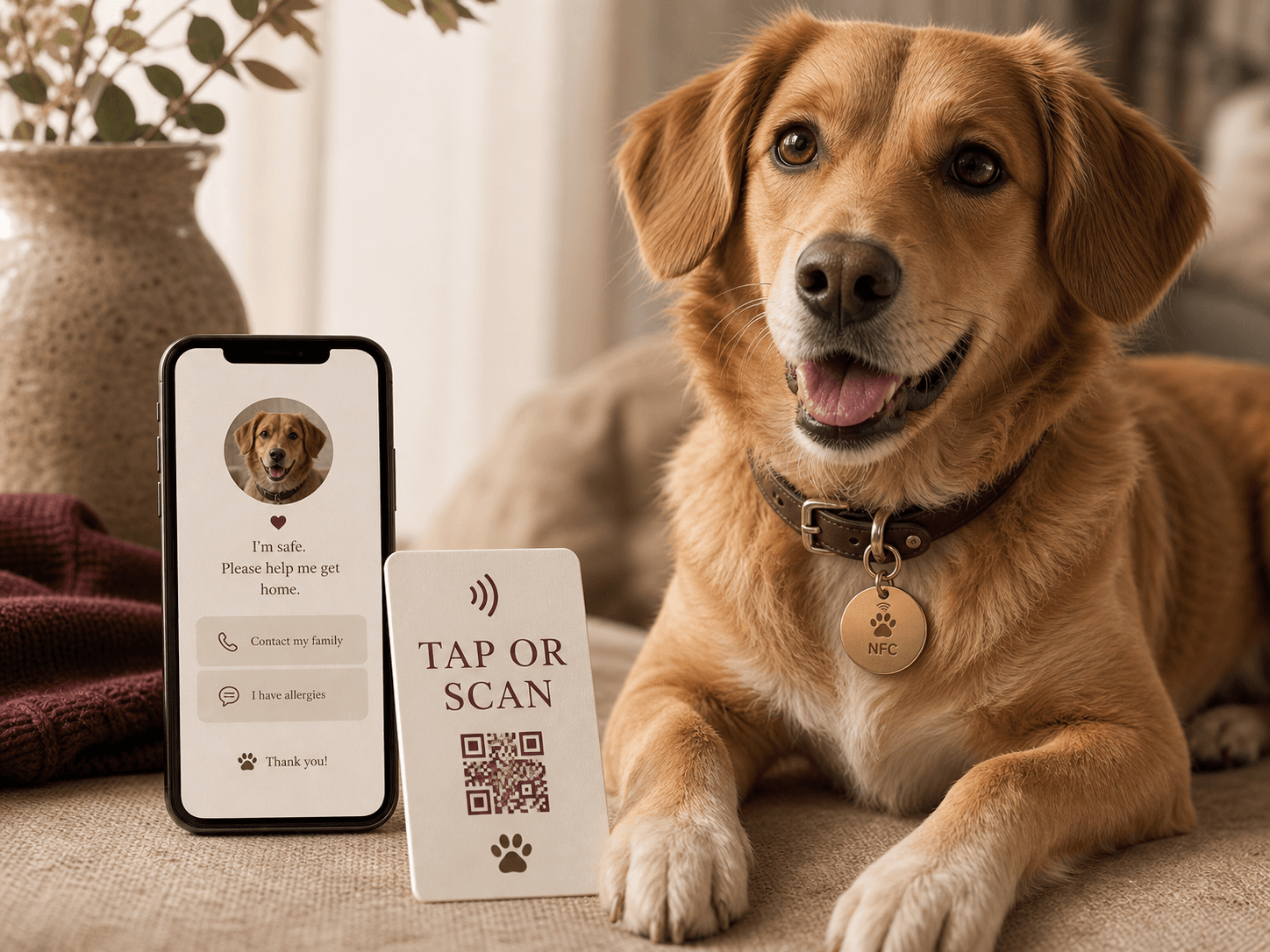 Pet NFC Safety Card product mockup