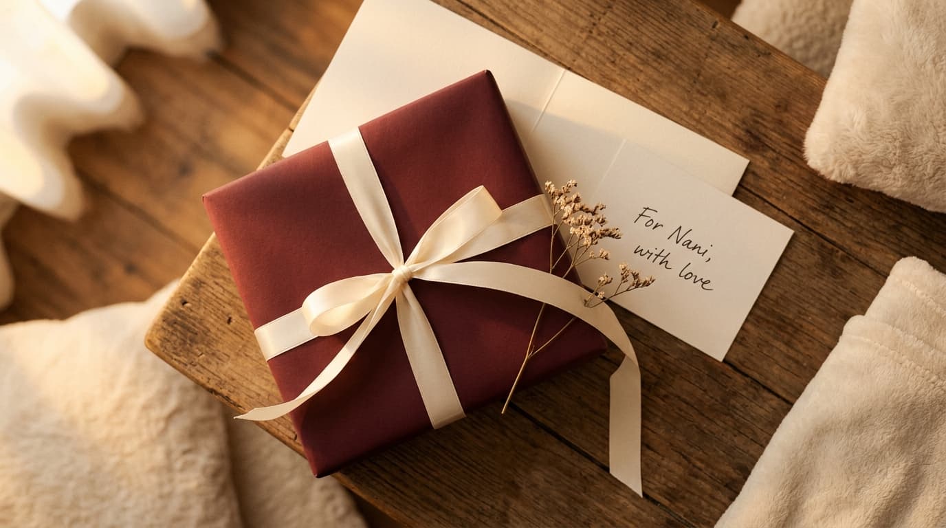 A beautiful burgundy gift box