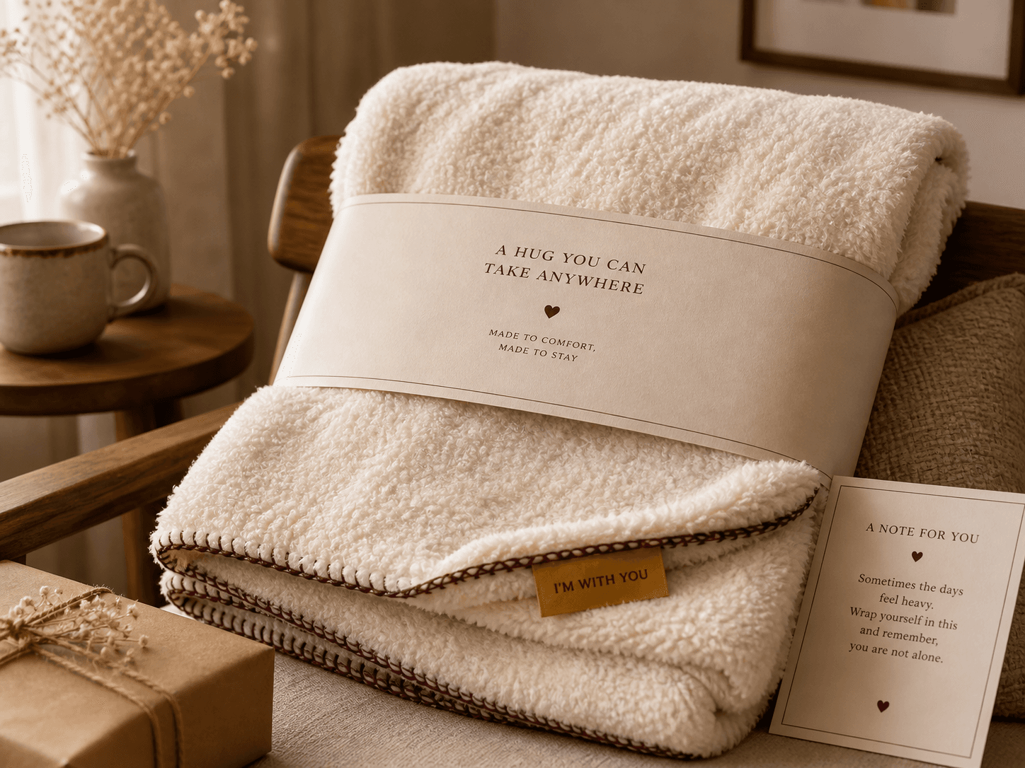 Comfort Blanket With Hidden Message product mockup